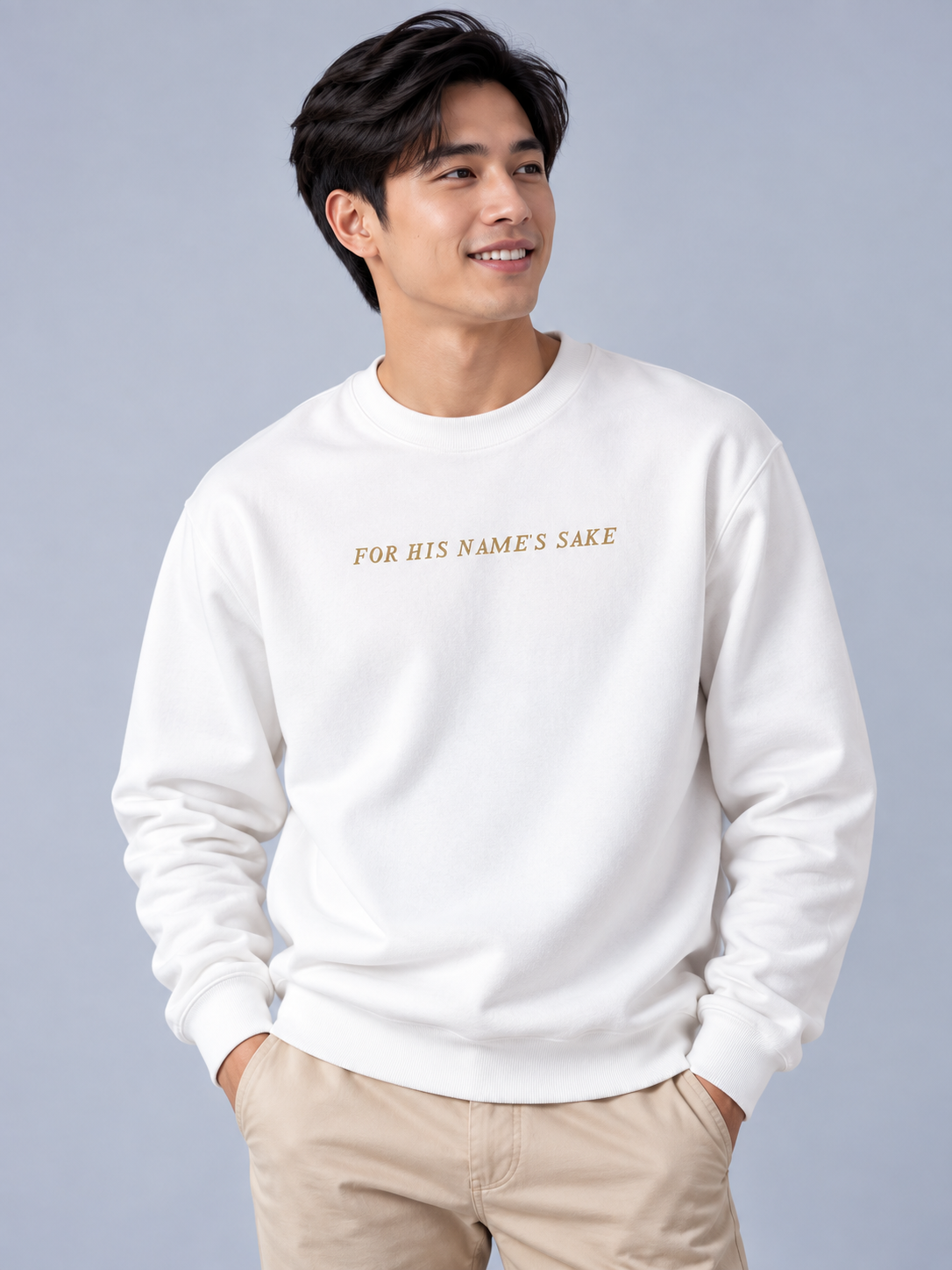 PS23 Embroidery For his name's sake Essential Heavyweight Crewneck Sweatshirt