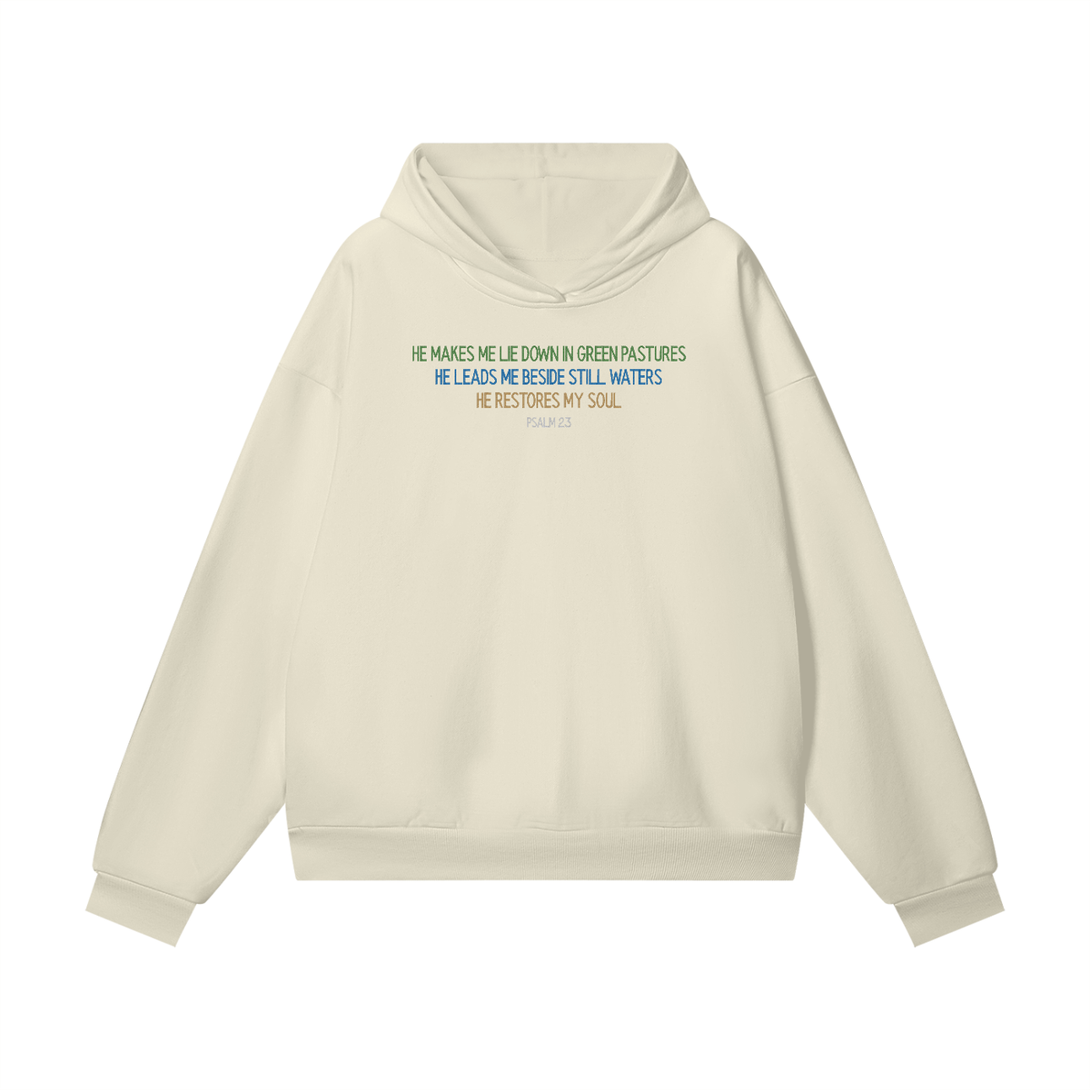 PS23 Embroidery Psalm 23 Super Heavyweight Hidden Pocket Hoodie