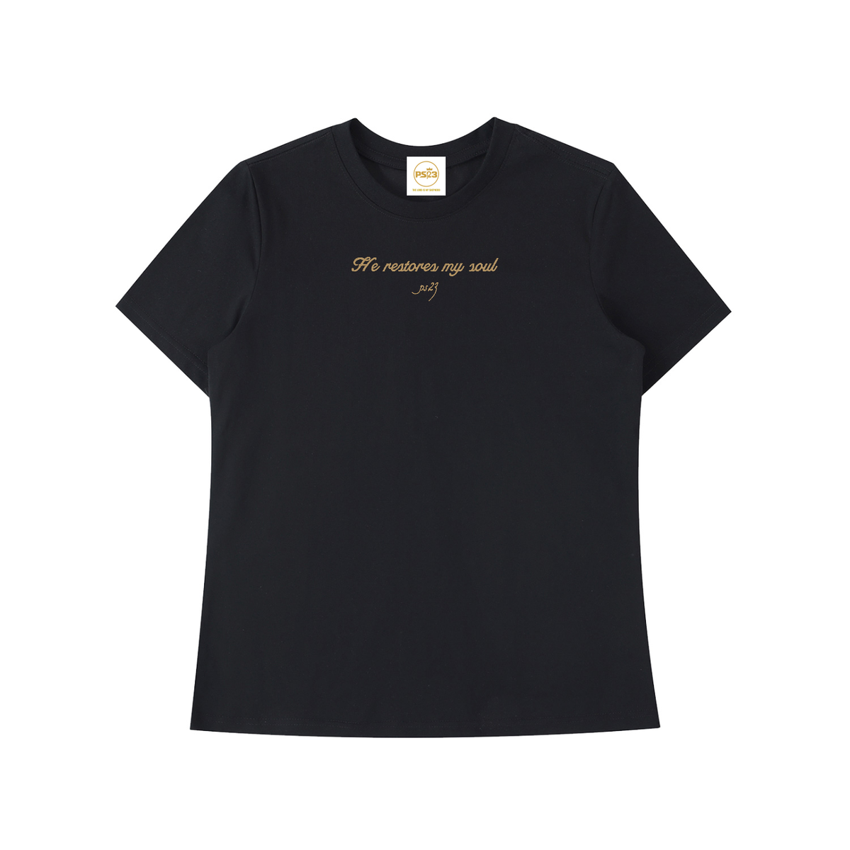 PS23 Embroidery He restores my soul Women’s Standard Shoulder T-Shirt