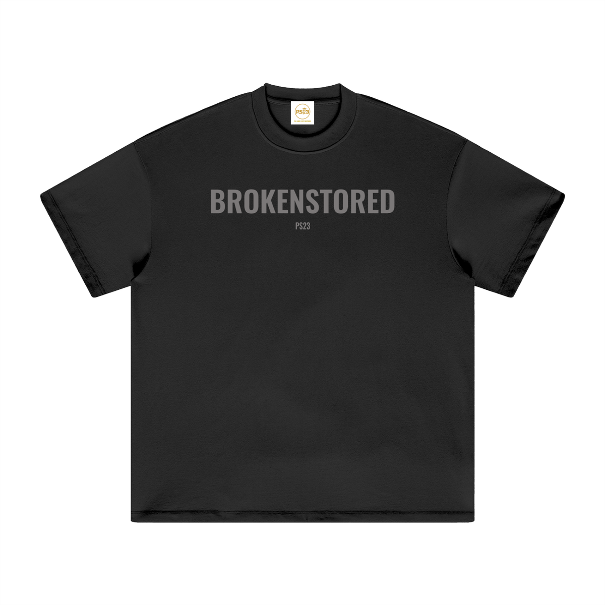 PS23 Brokenstored Grey Oversized Heavyweight T Shirt