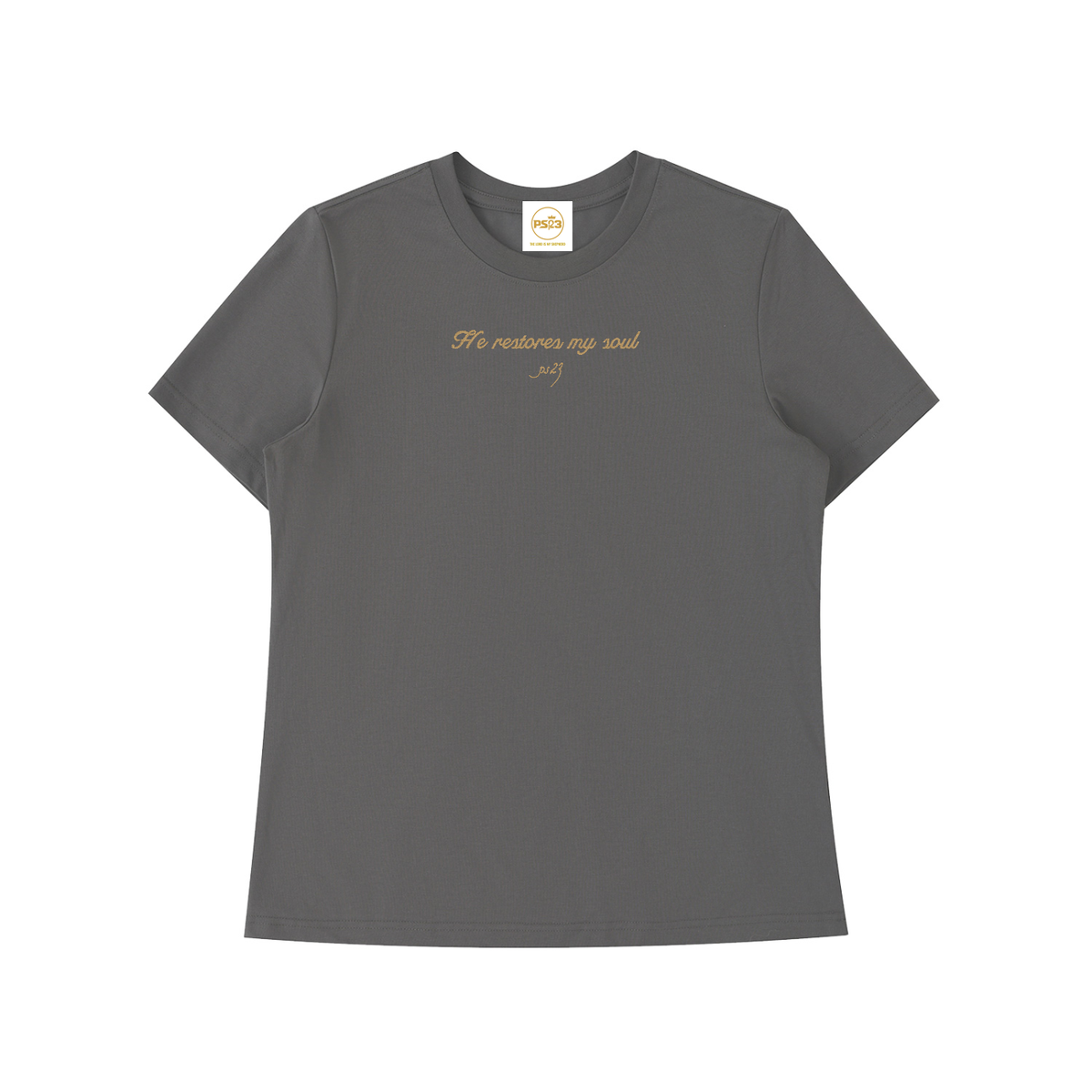 PS23 Embroidery He restores my soul Women’s Standard Shoulder T-Shirt