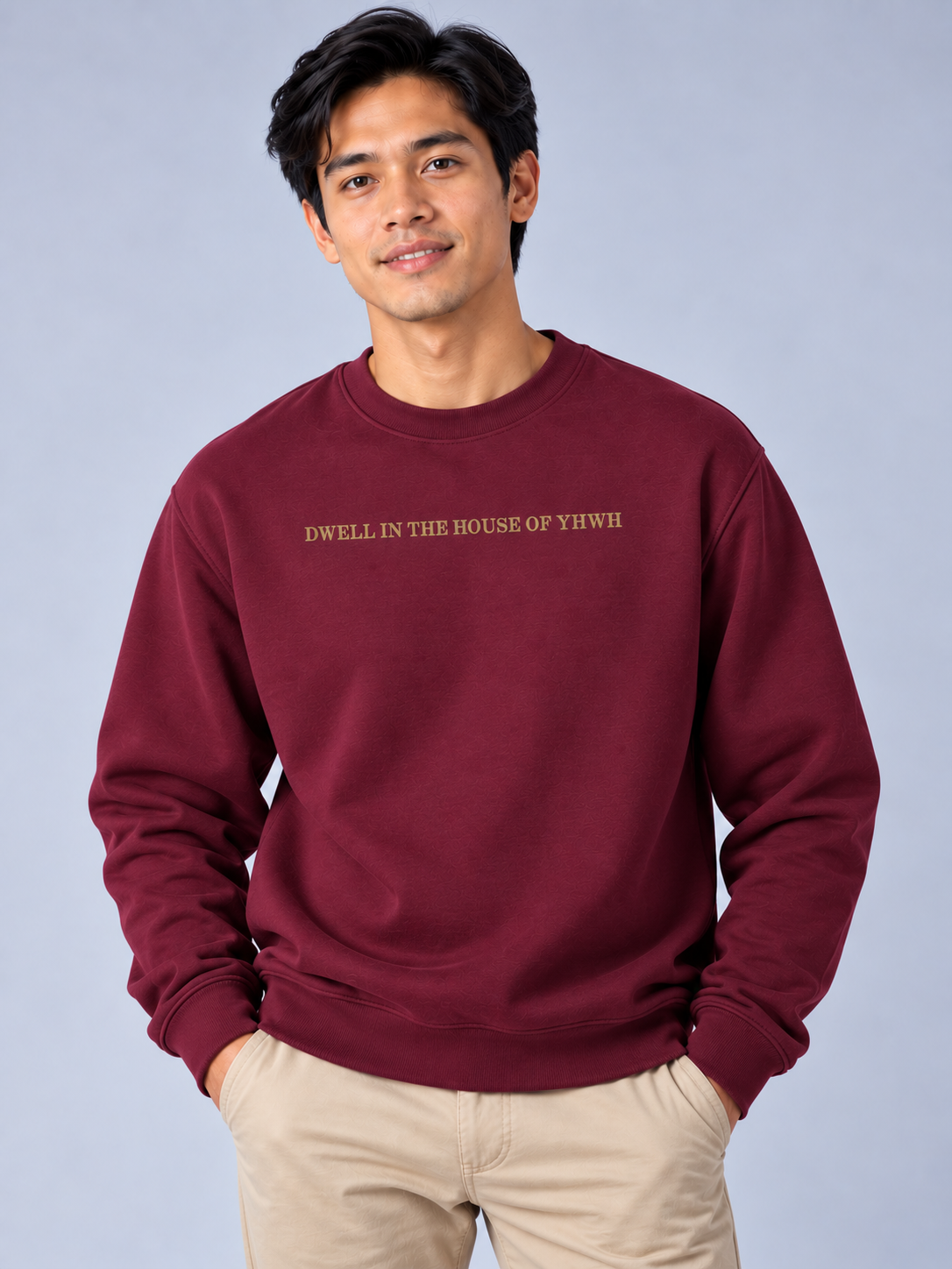 PS23 Embroidery Dwell in the house of YHWH Essential Heavyweight Crewneck Sweatshirt