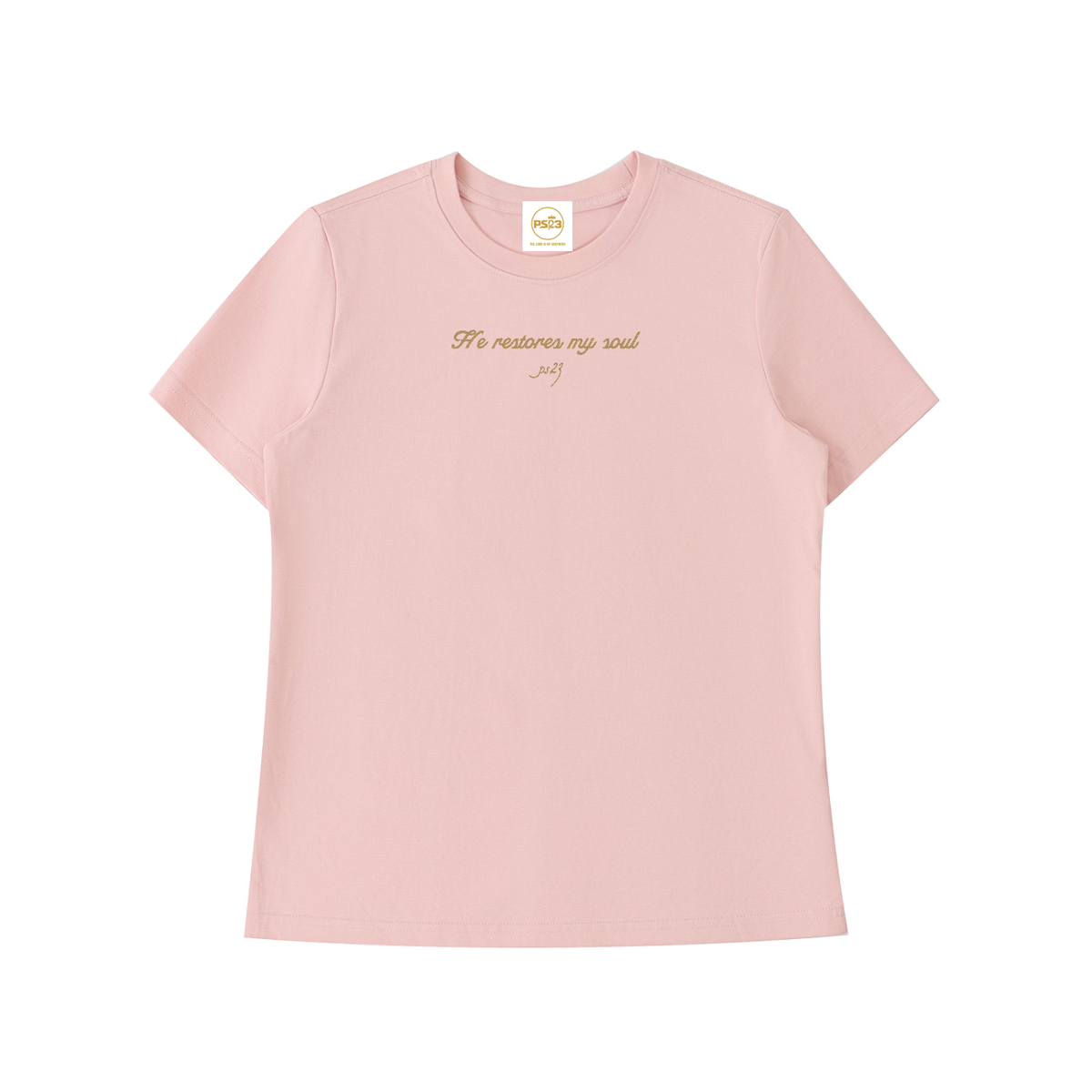PS23 Embroidery He restores my soul Women’s Standard Shoulder T-Shirt