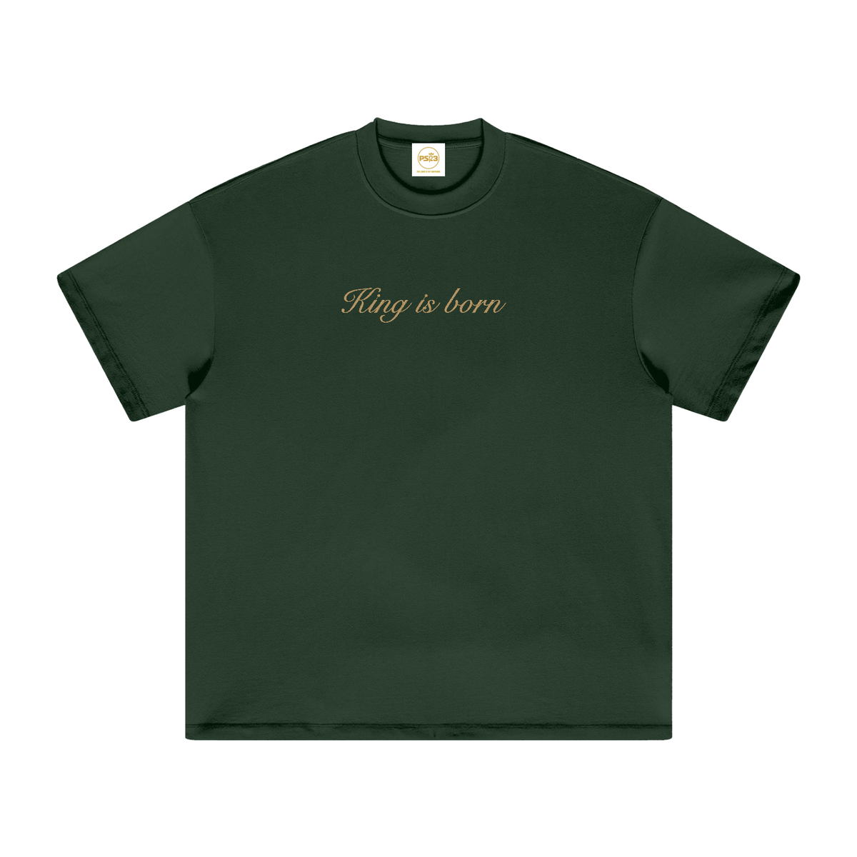 PS23 Embroidery King is born Oversized Heavyweight T Shirt