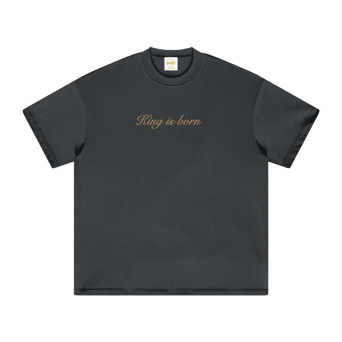 PS23 Embroidery King is born Oversized Heavyweight T Shirt