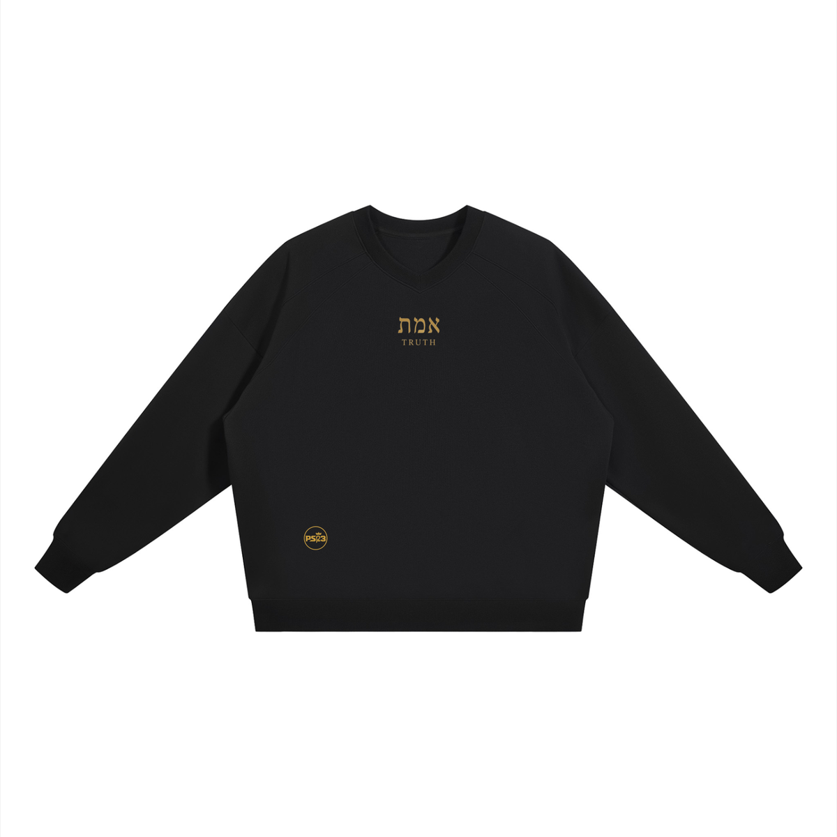 PS23 Hebrew Truth Unisex Oversized V-Neck Sweatshirt