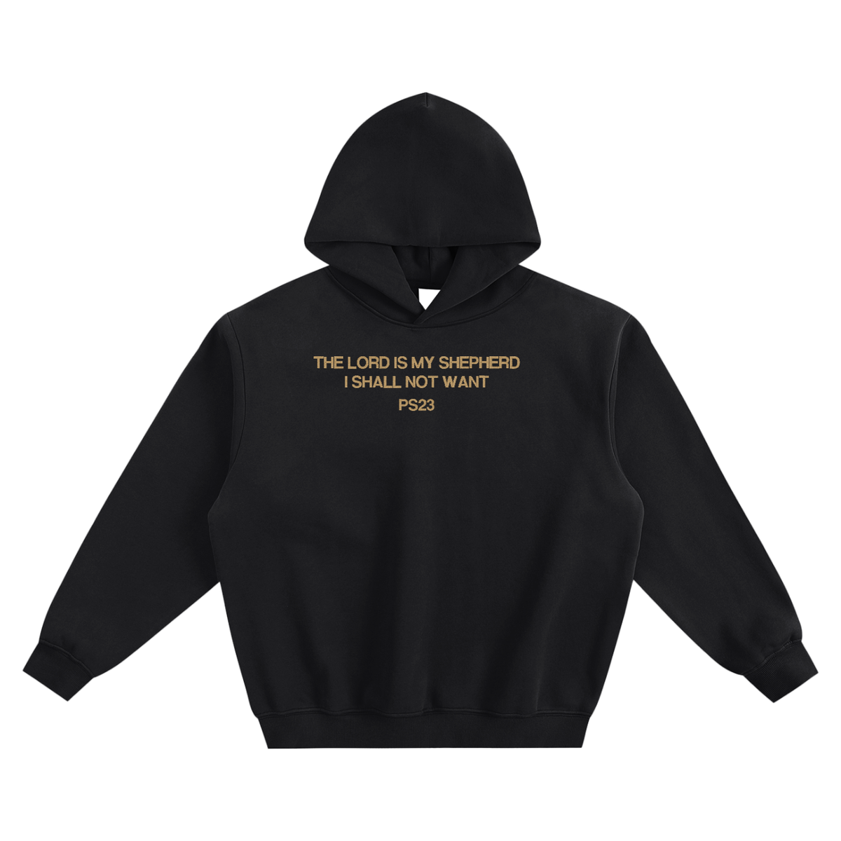 PS23 Embroidery Psalm 23:1 Fleeced Boxy Hoodie