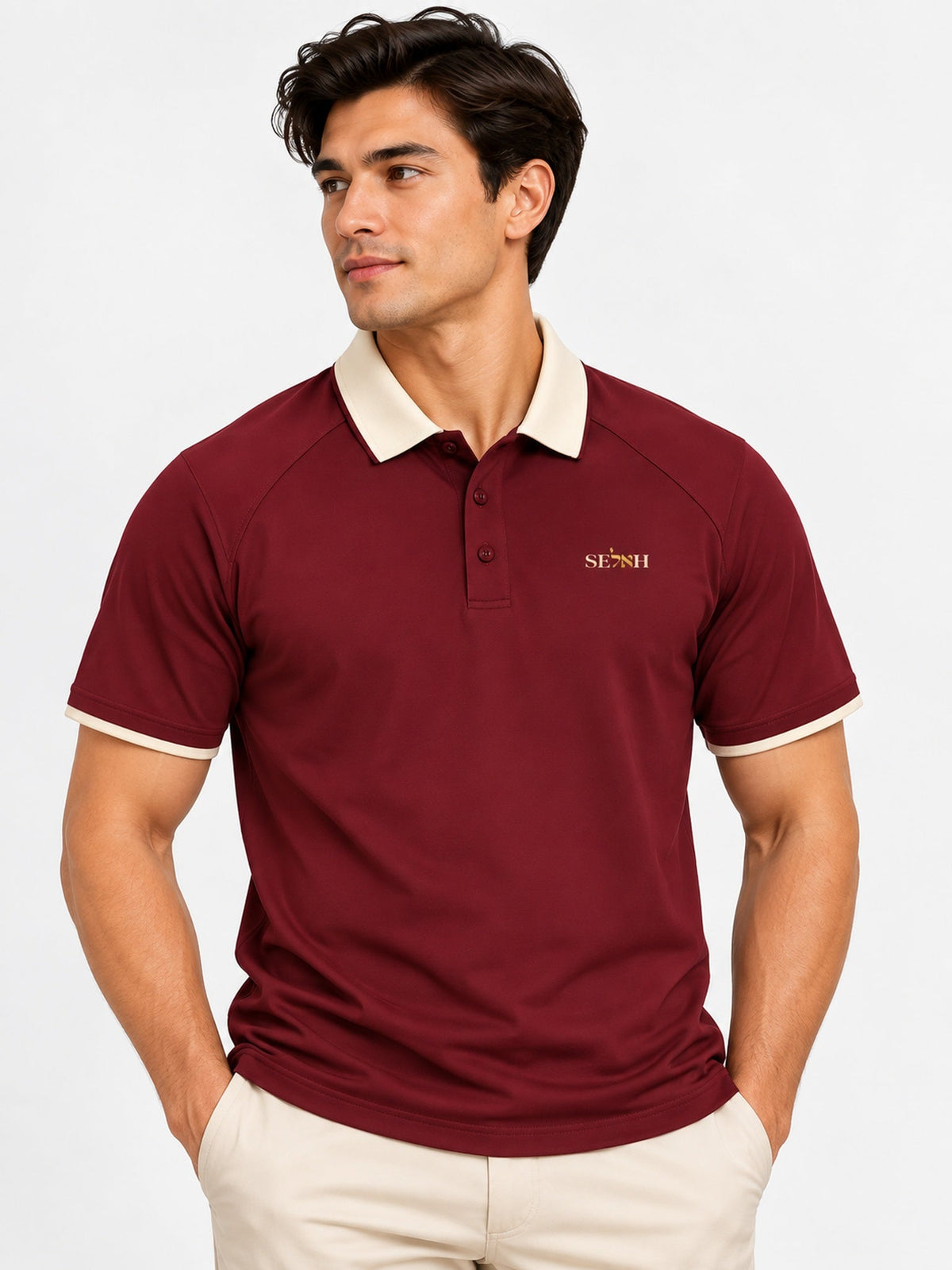 PS23 Bilingual Concept Selah Contrast Collar Raglan Polo Shirt