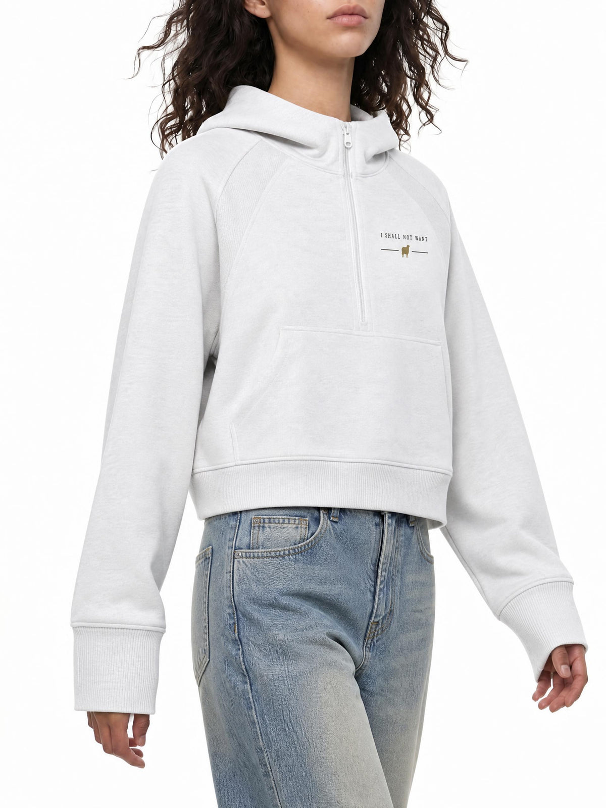 PS23 I shall not want Women’s Cropped Half-Zip Hoodie