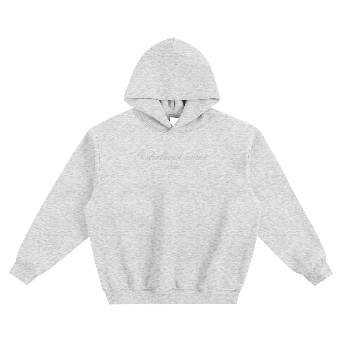 PS23 Embroidery I shall not want Fleeced Boxy Hoodie