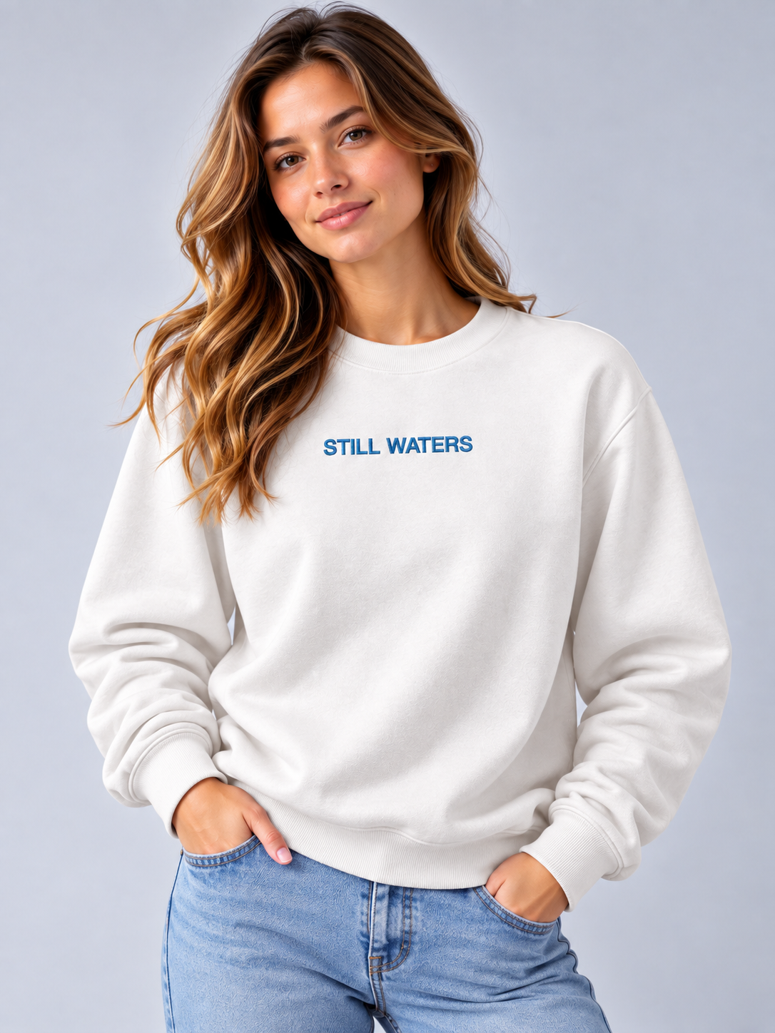 PS23 Embroidery Still Waters Essential Heavyweight Crewneck Sweatshirt