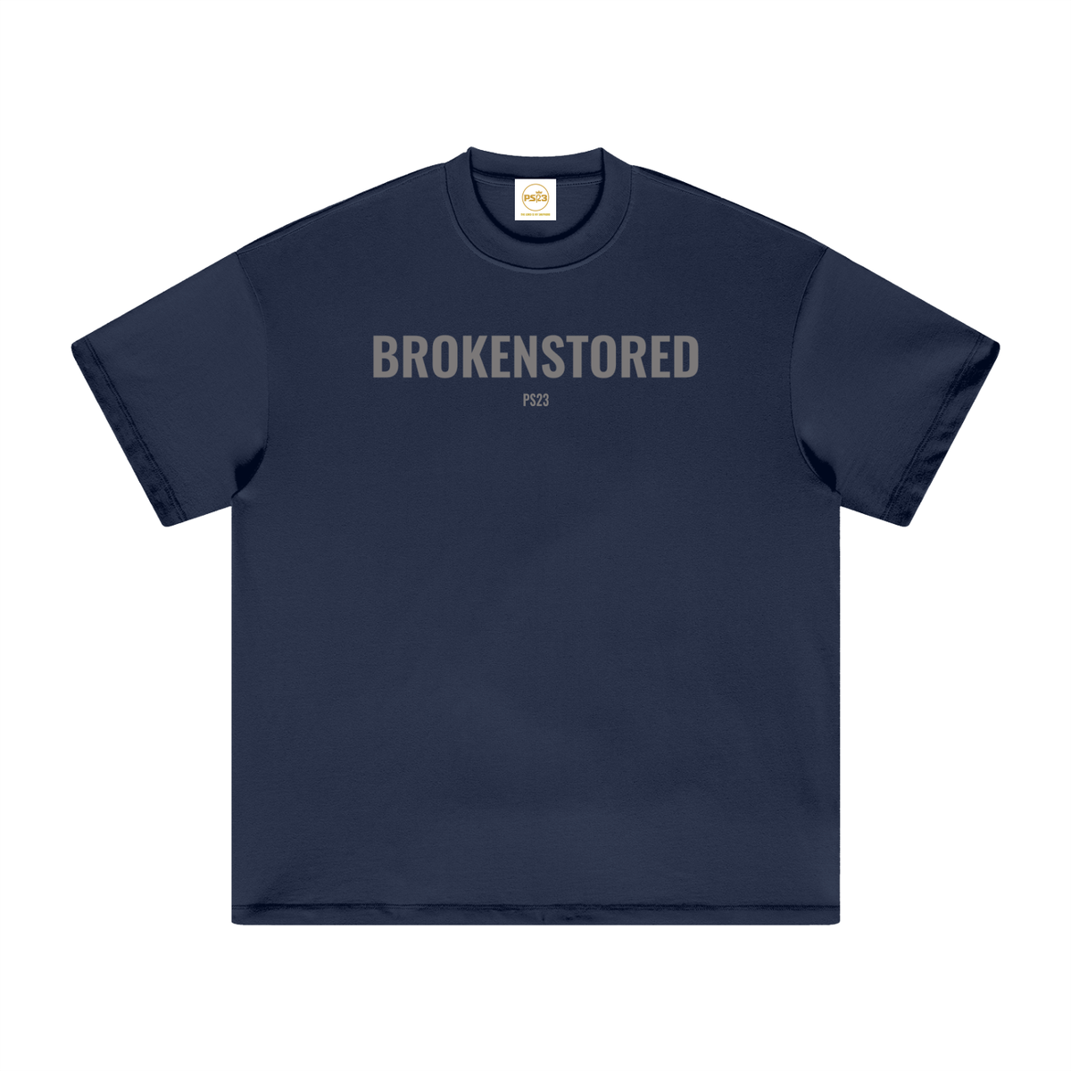 PS23 Brokenstored Grey Oversized Heavyweight T Shirt