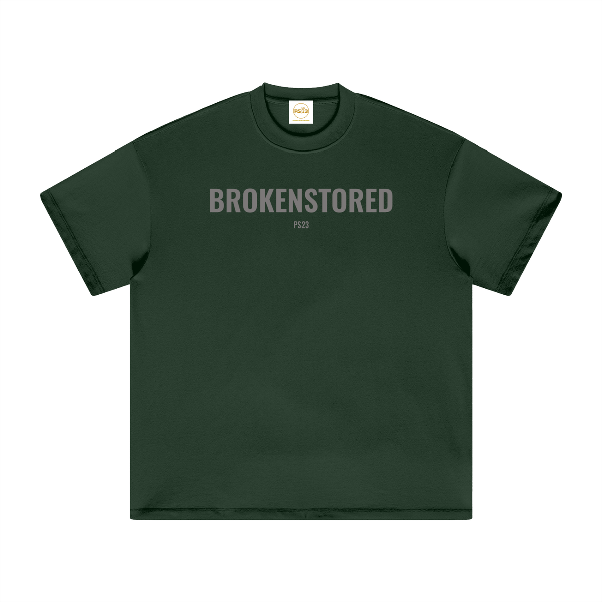 PS23 Brokenstored Grey Oversized Heavyweight T Shirt