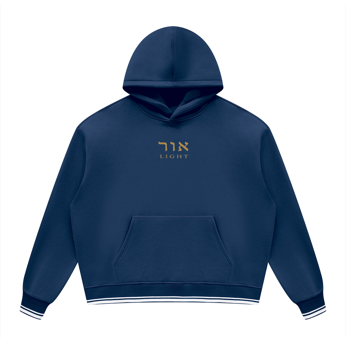 PS23 Hebrew Light Oversized Color Block Fleece Hoodie