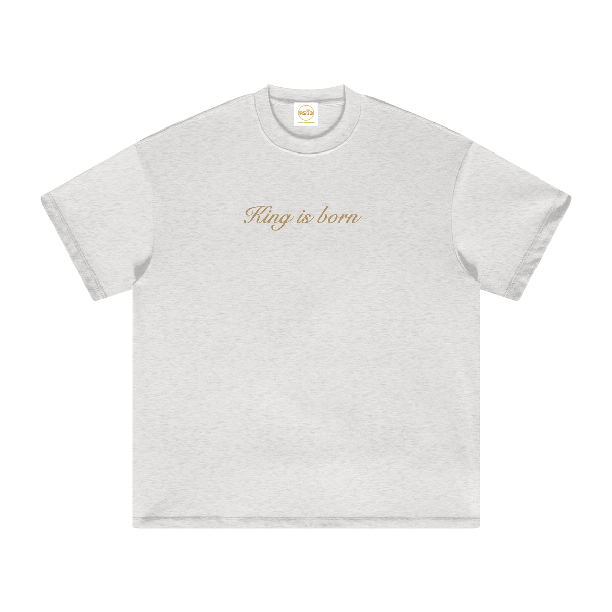 PS23 Embroidery King is born Oversized Heavyweight T Shirt