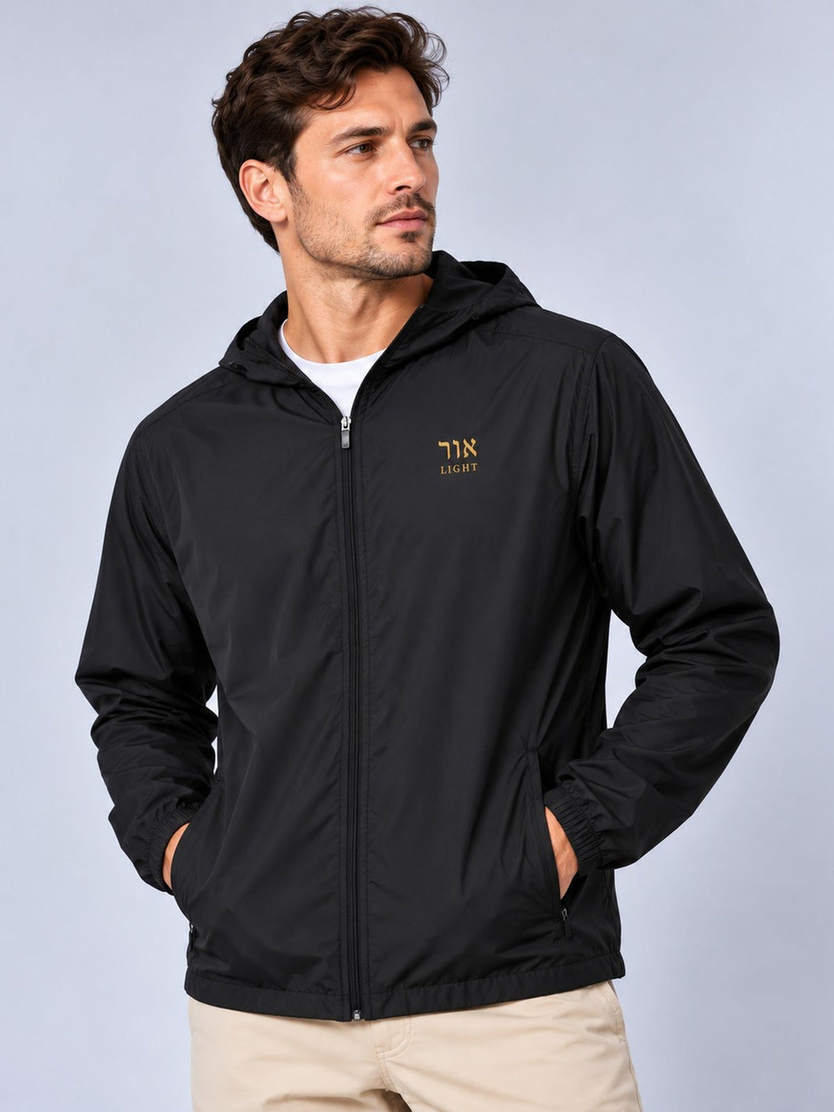 PS23 Hebrew Light Soft Hooded Sports Jacket