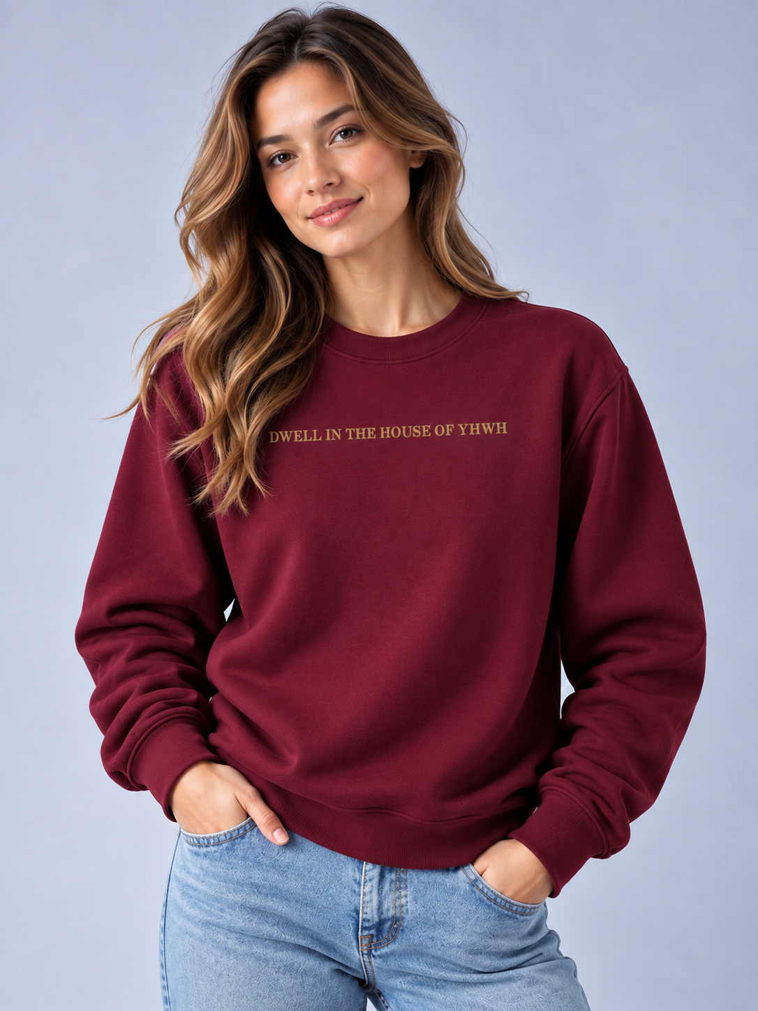 PS23 Embroidery Dwell in the house of YHWH Essential Heavyweight Crewneck Sweatshirt