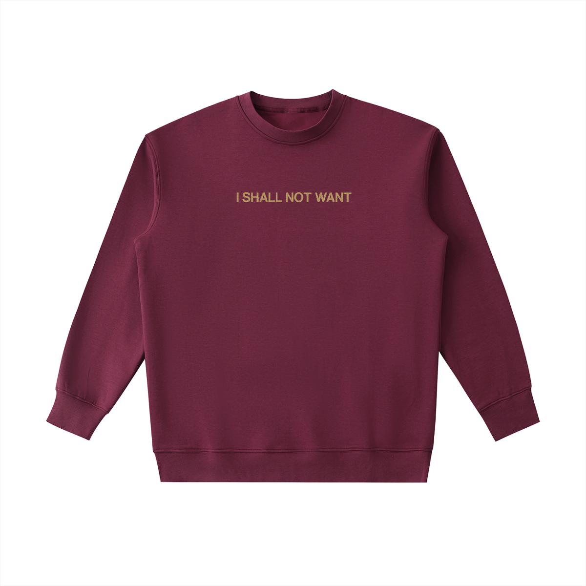 PS23 Embroidery I shall not want Essential Heavyweight Crewneck Sweatshirt
