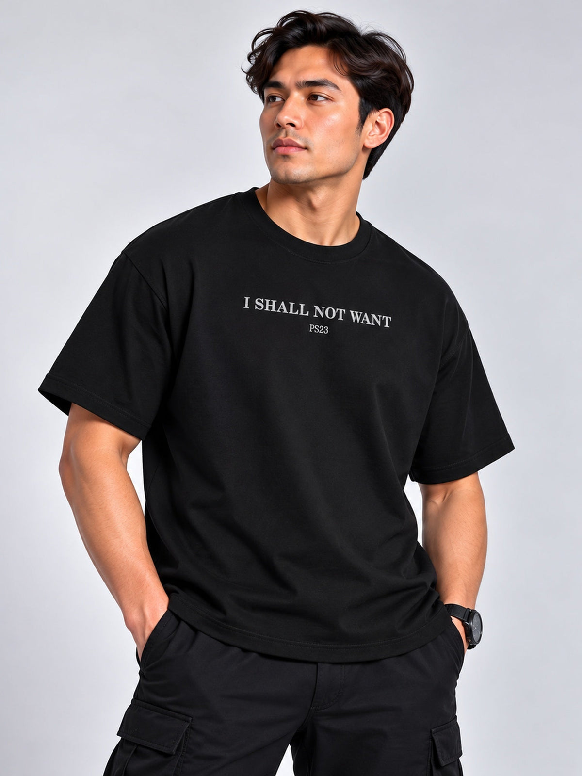 PS23 Embroidery I Shall Not Want Sorona Quick Dry T Shirt