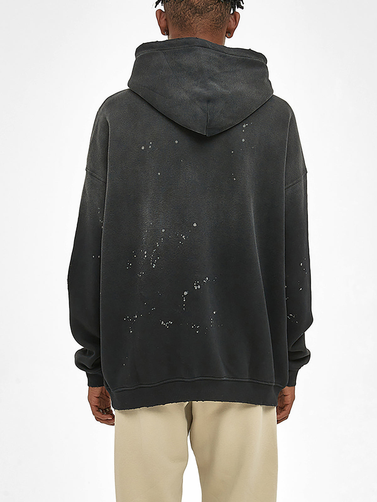PS23 DEATHRONE Vintage Washed Frayed Fleece Hoodie