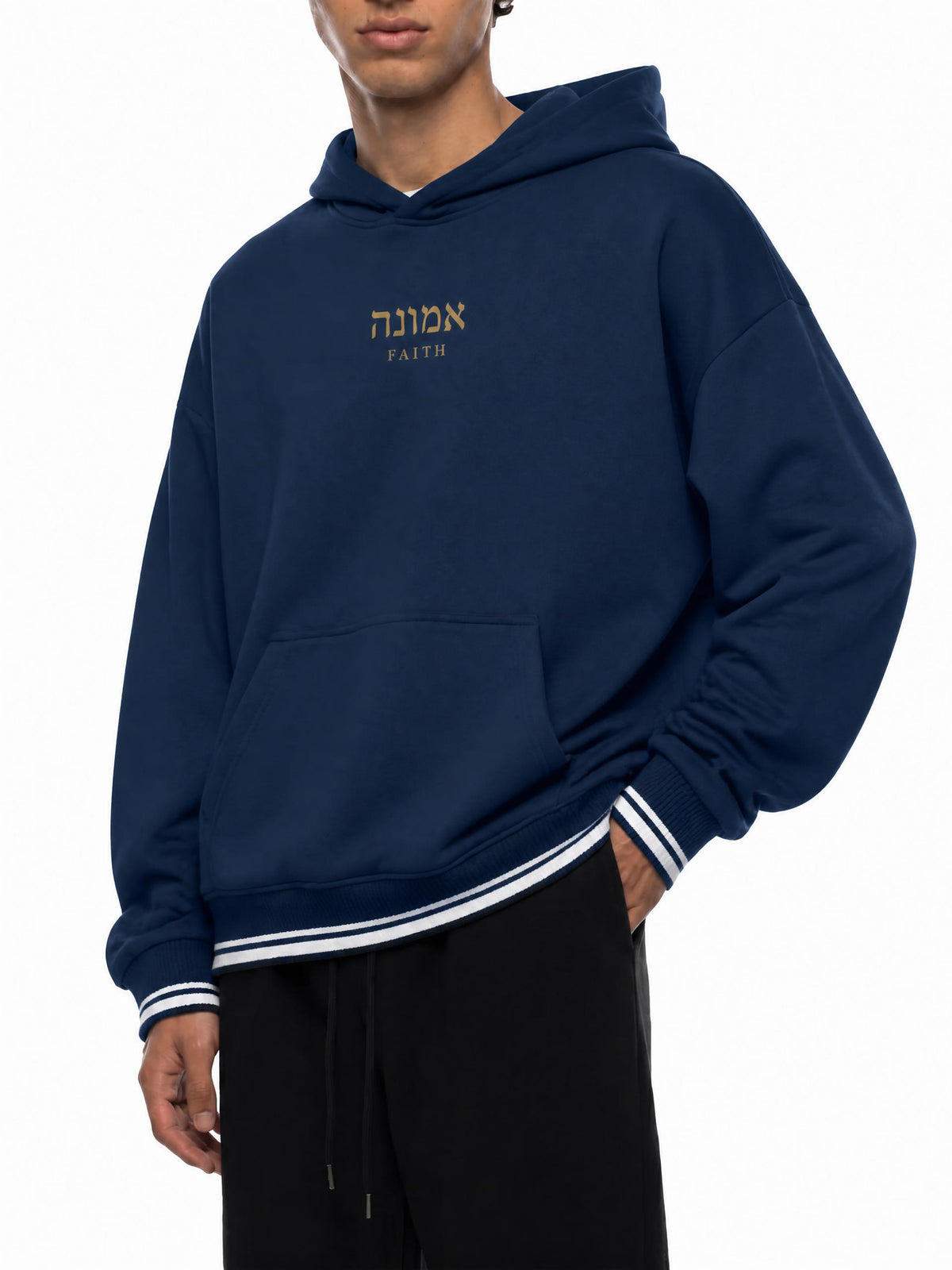 PS23 Hebrew Faith Oversized Color Block Fleece Hoodie