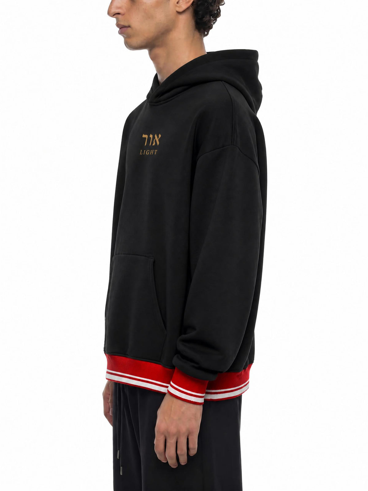 PS23 Hebrew Light Oversized Color Block Fleece Hoodie