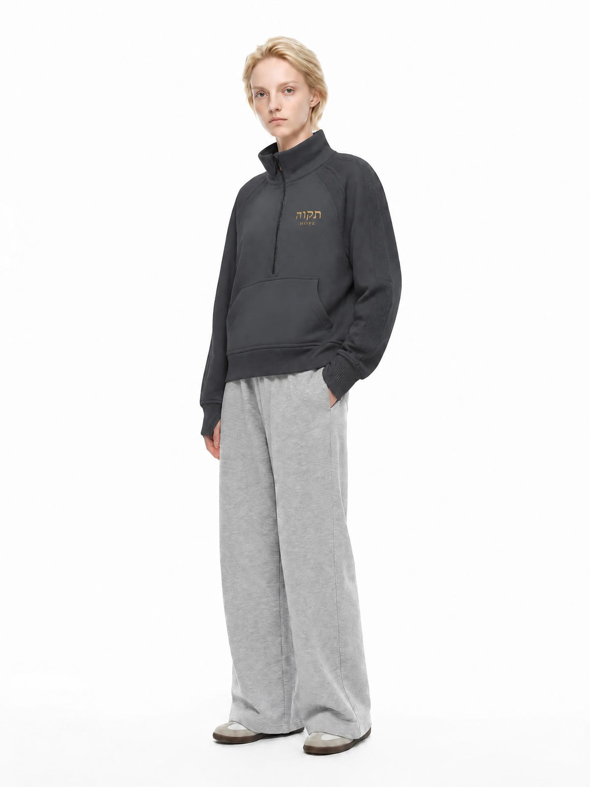 PS23 Hebrew Hope Women’s Cropped Half-Zip Sweatshirt