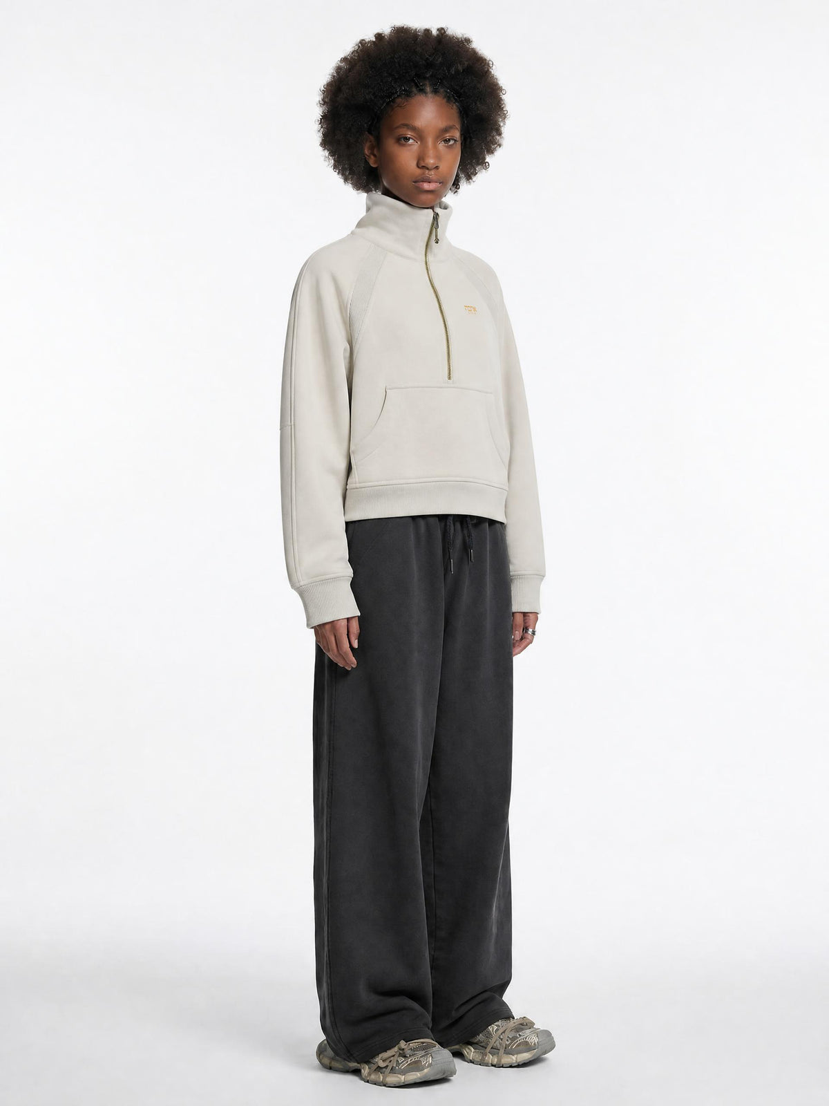 PS23 Hebrew Love Women’s Cropped Half-Zip Sweatshirt