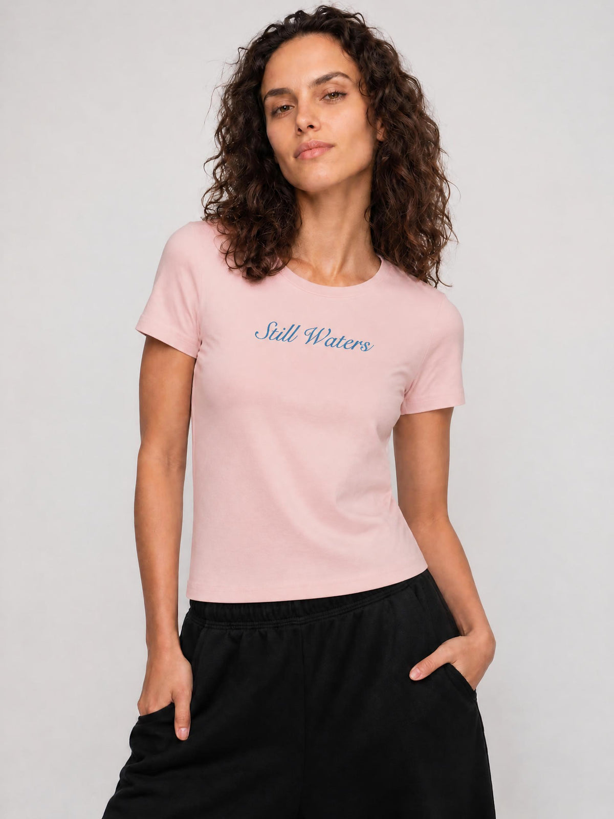 PS23 Embroidery Still Waters Women’s Standard Shoulder T-Shirt