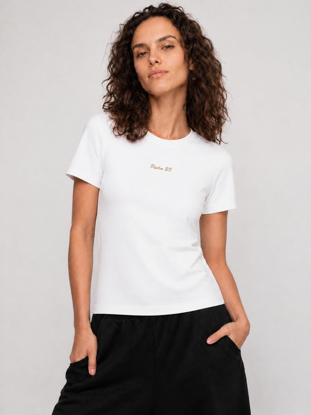 PS23 Embroidery Psalm 23 Women’s Standard Shoulder T-Shirt