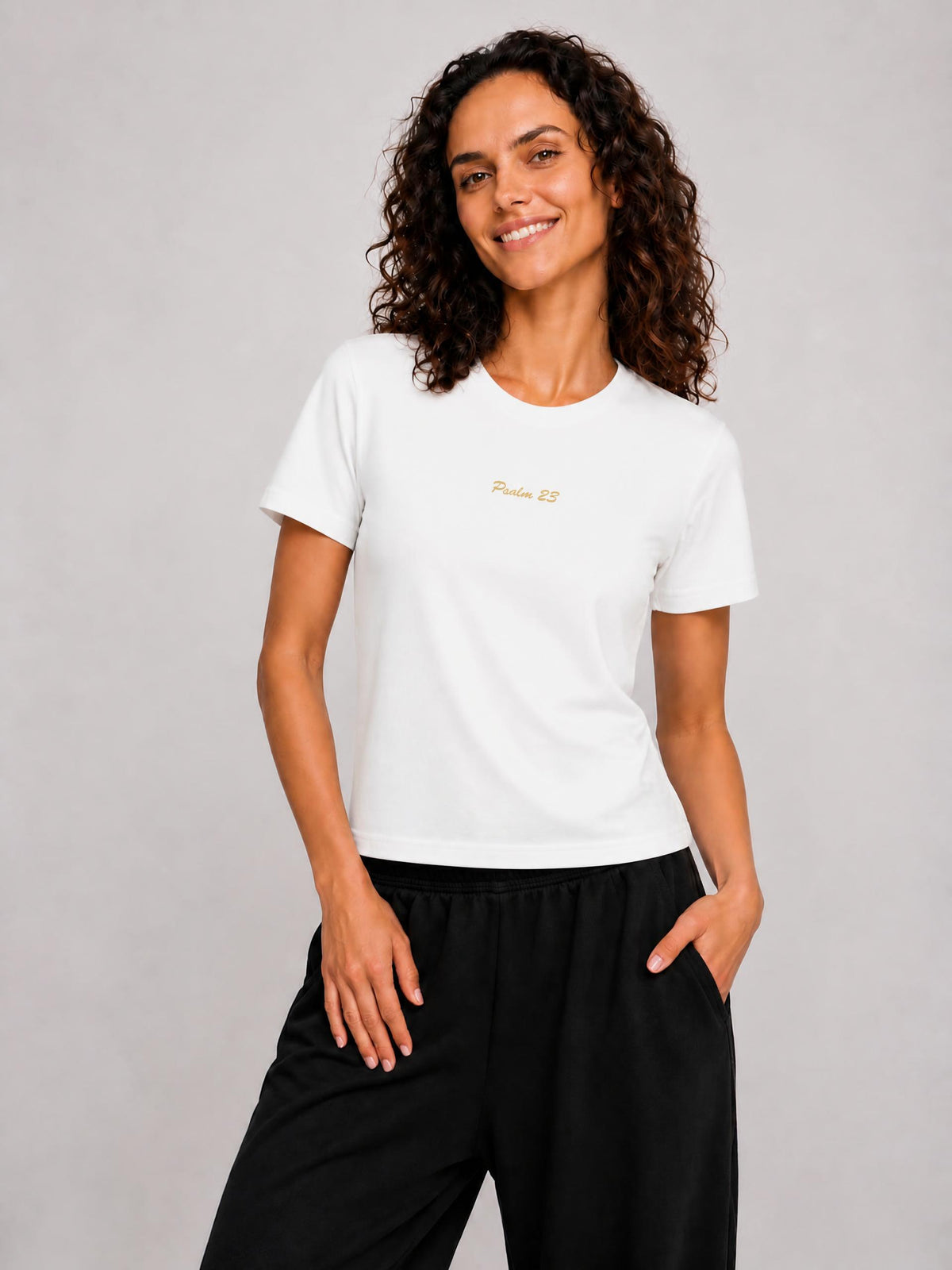 PS23 Embroidery Psalm 23 Women’s Standard Shoulder T-Shirt