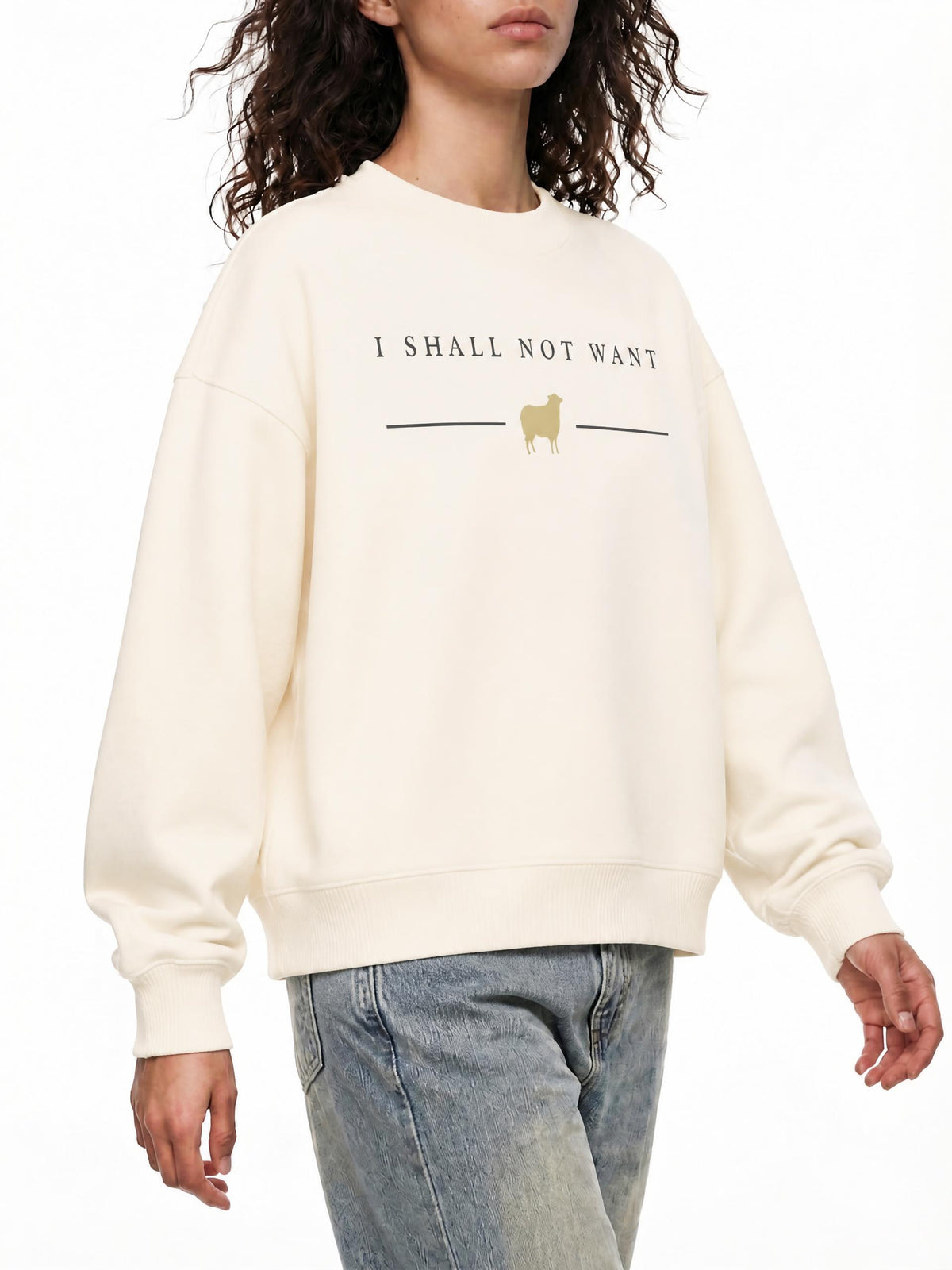 PS23 I shall not want Women’s Fleece Mock-Neck Crew Sweatshirt