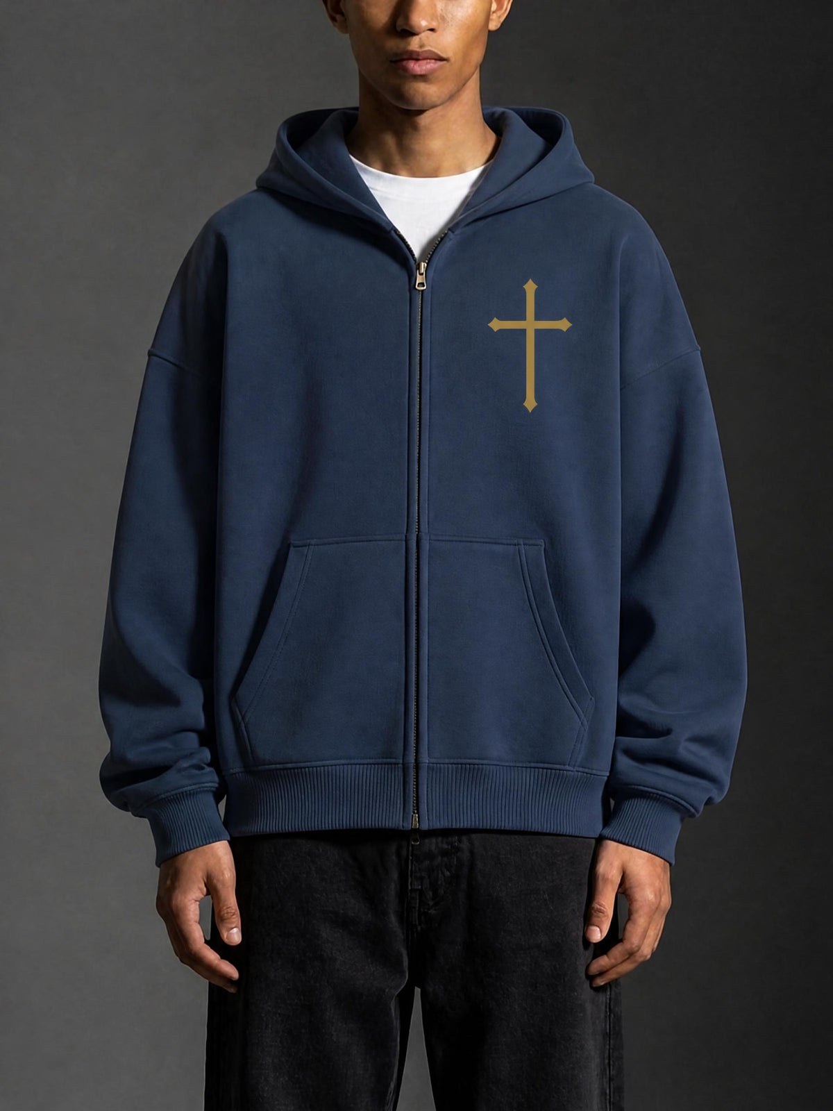 PS23 The Cross Oversized Fleece Boxy Hoodie