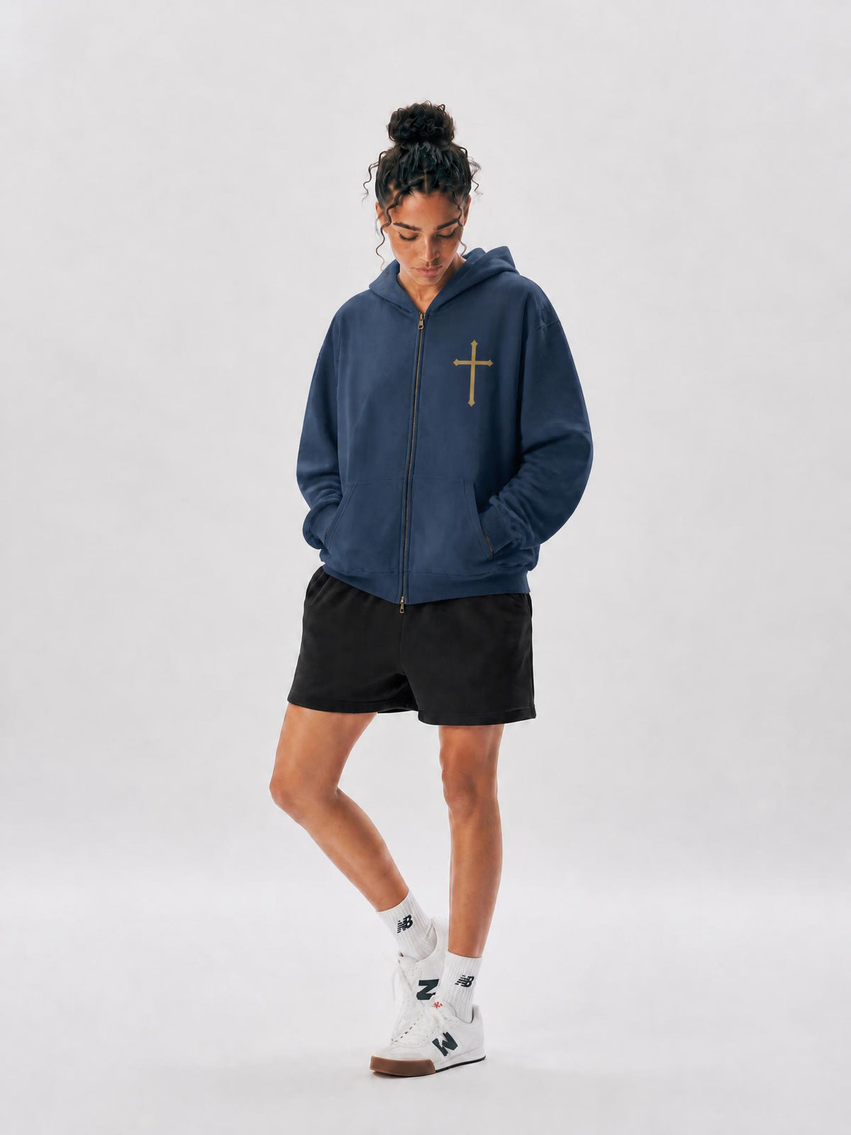 PS23 The Cross Oversized Fleece Boxy Hoodie