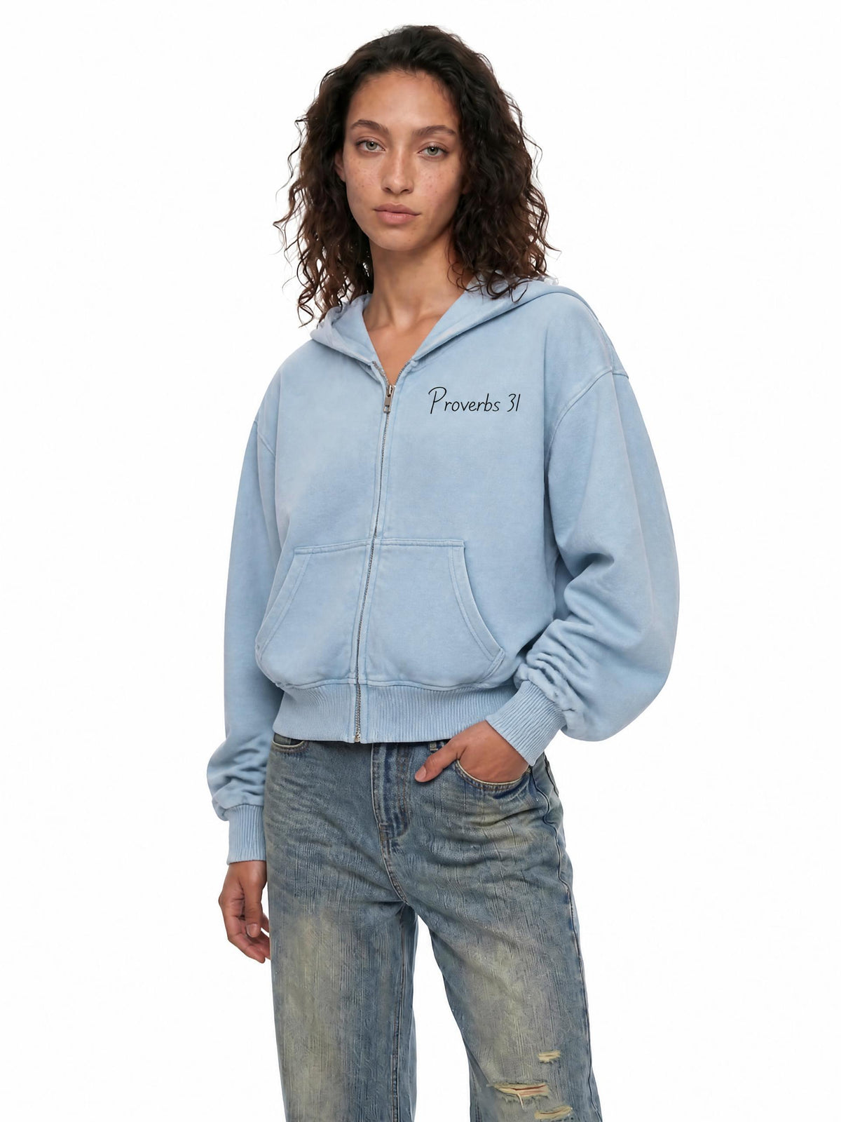 PS23 Proverbs 31 Women's Mineral Wash Full Zip Hoodie